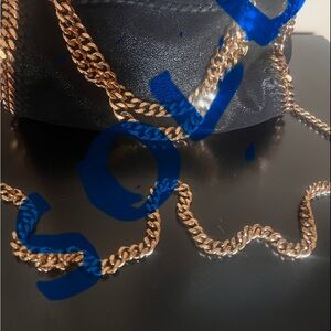 Stella McCartney Black Shoulder Bag with Gold Chain